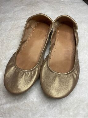 TIEKS by Gavrieli Metallic Gold Italian Leather Ballet Flats